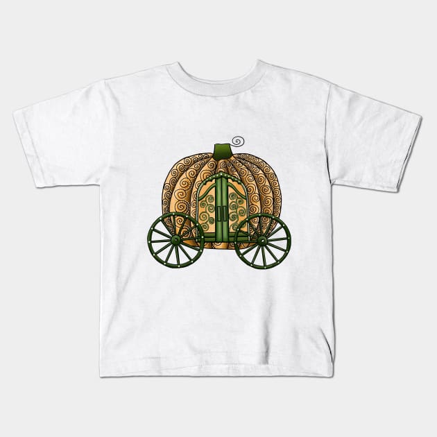 Pumpkin Carriage Kids T-Shirt by monitdesign